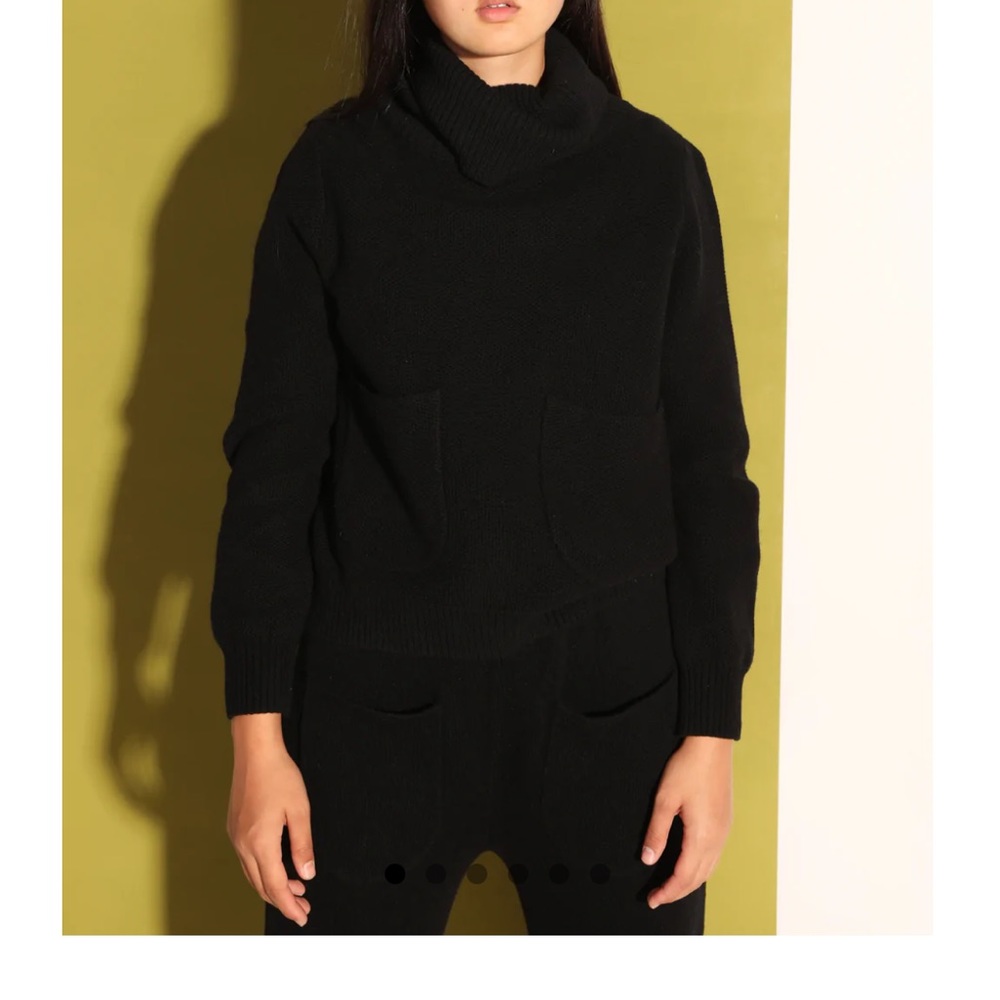 KAEL KNIT BLACK Sweater- L.F.Markey 100% wool - Picture 2 of 6